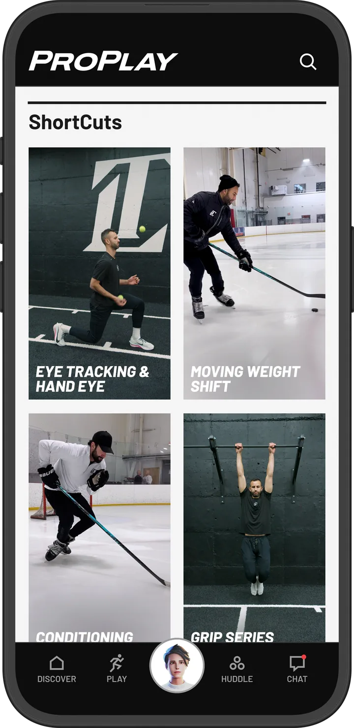 ProPlay app home — Skill Series shortcuts and drills